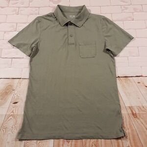 DU/ER Polo Shirt Mens Size Small Short Sleeve Green Pima Cotton Blend